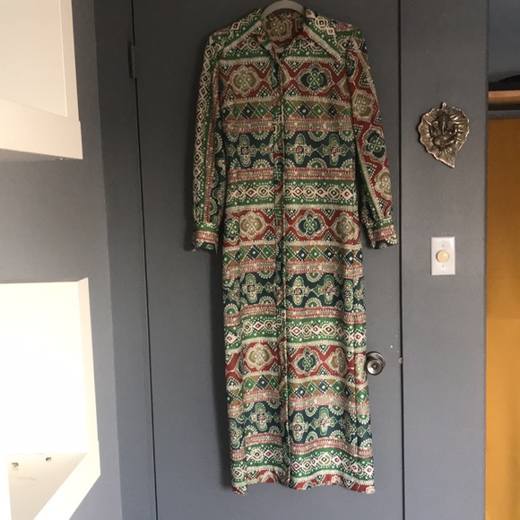 Vintage 70’s Belted Button-up Maxi Dress - Picture 2 of 7